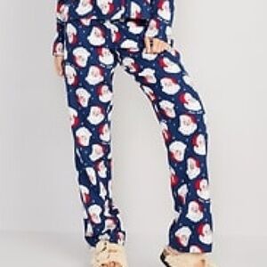 Old Navy Red and Blue Santa Flannel Pajama Pants Size M
